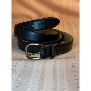 Mens USA made XXL Size 48/50 Belt, Black Pebbled Grain Brass buckle EUC InvC